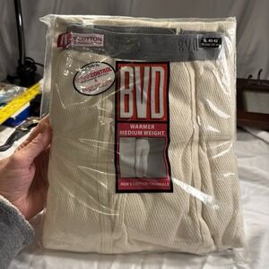 BVD Men XL (40-42) Natural Warmer Medium Weight Cotton Thermal Bottoms Pants